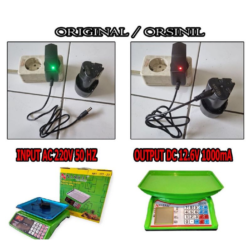 RB Original Charger Casan Timbangan 40kg dan 100kg NANKAI / Adaptor Charger Timbangan Digital