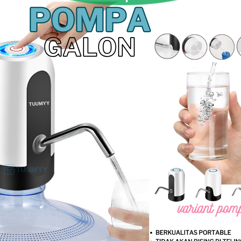 Bonuskan  TUUMYY  Pompa Galon Elektrik Dispenser Air Galon Charge DISPENSER USB