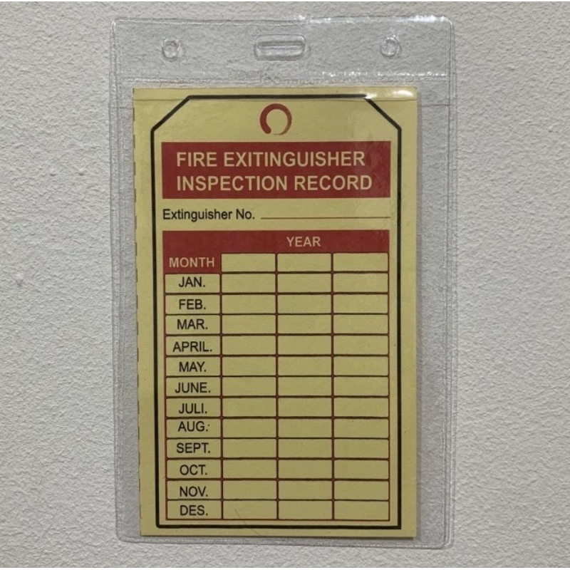 Kartu Apar/Log Apar/alat pemadam kebakaran