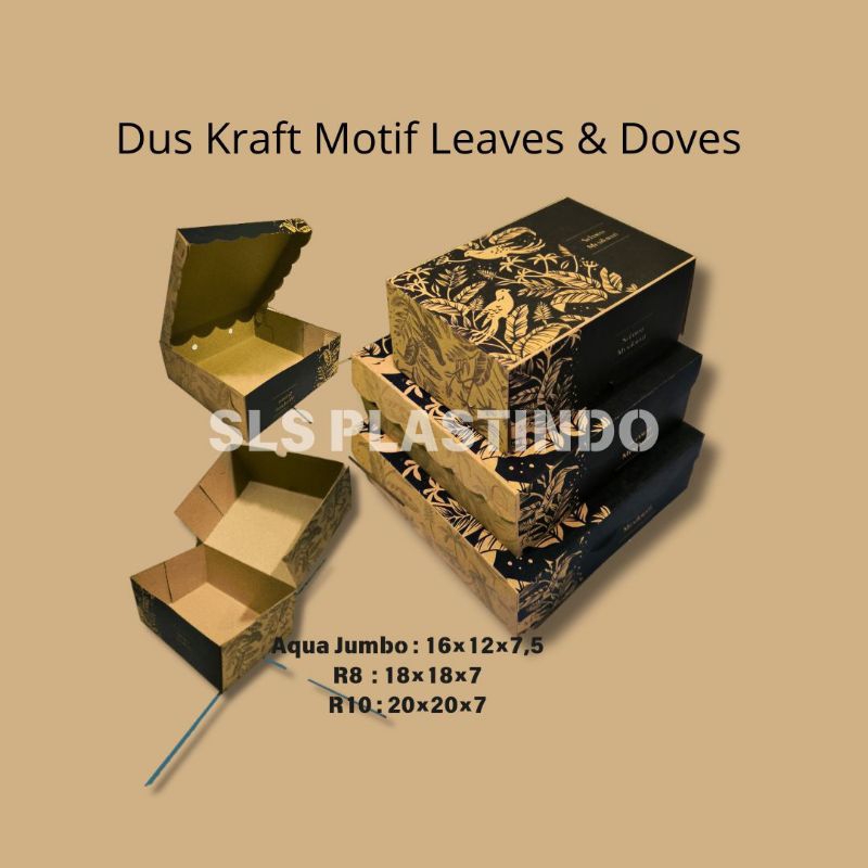 Dus Nasi Kotak Box Kekinian Motif Daun