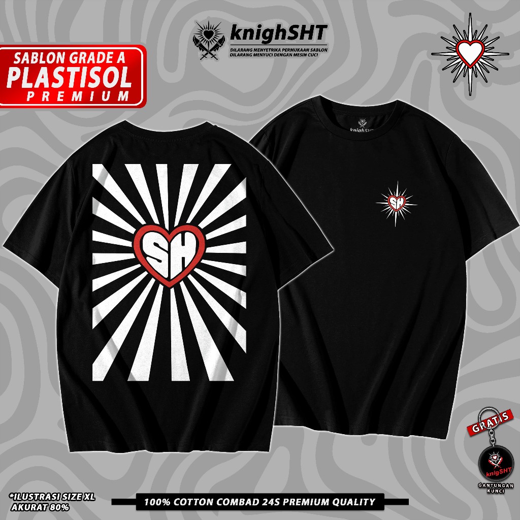KAOS PSHT (Sablon Plastisol Premium - Full Punggung) - FULL TUGU LOGO BERSINAR