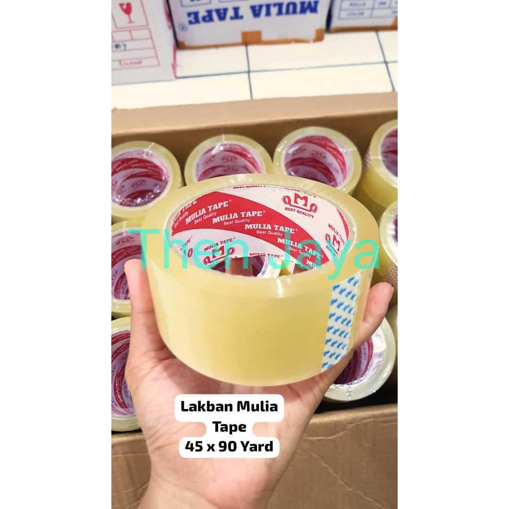 

[ TJ ] Lakban Bening Mulia Tape 45mm 45 mm x 90 Yard Ori Pabrik