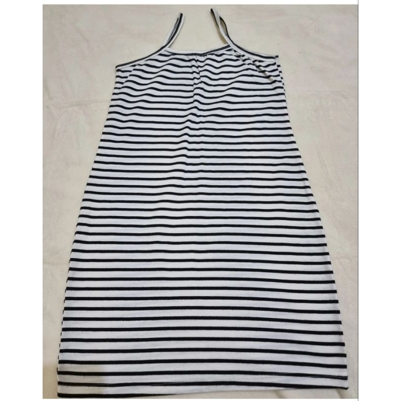 mini dress wanita / dress garis / dress hitam putih / dalaman