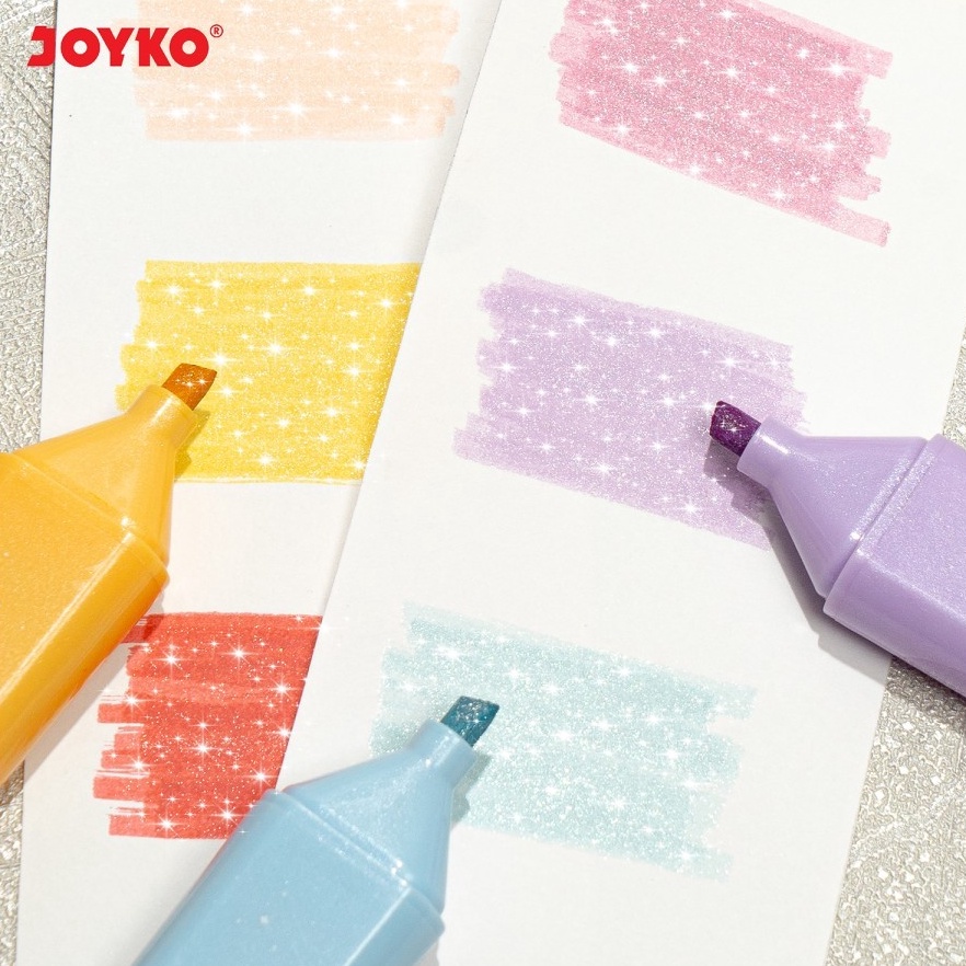 

KODE U86X Stabilo Penanda Berwarna Highlighter Joyko HL86 6 Warna Glitter 1 Set