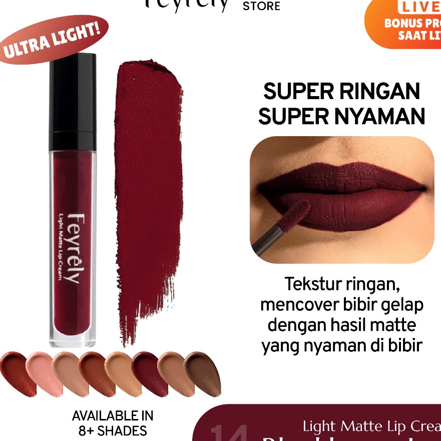 KI3 FEYRELY Lht Matte Lip Cream  14 Blackberry Jam Deep Berry Burgundy