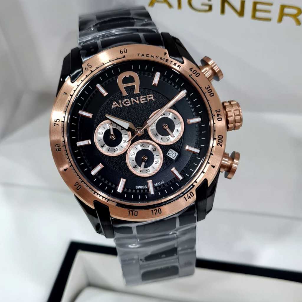 Jam Tangan Pria Aigner Vigevano AGW236000 Chronograph Original Stainless Steel