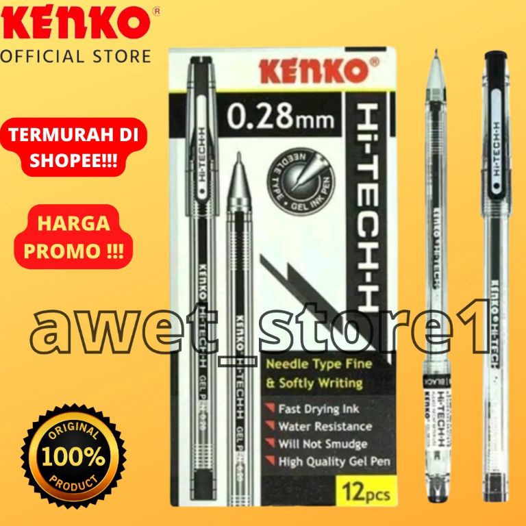 

KODE L8H5 Pulpen Gel hitech Pen Bolpoin Bolpen Pena HiTECH H 28 mm Hitam 1 pak 12 pcs