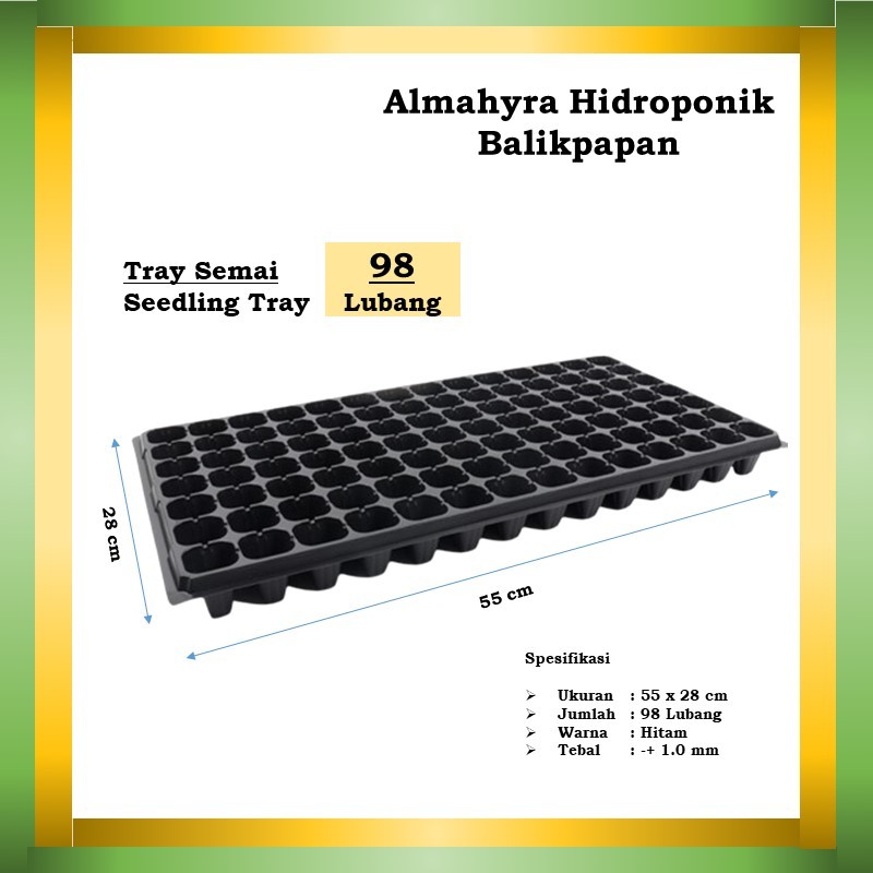 Tray Semai Bibit 98 lubang, Seedling Tray ,Tempat Semai, Penyemaian Benih, Nampan Semai.