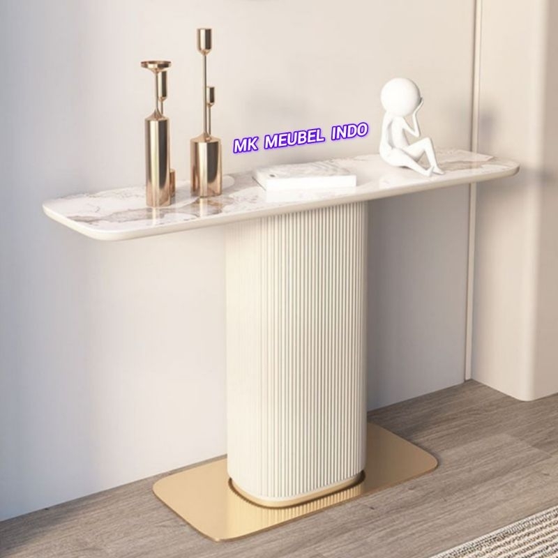 MEJA KONSUL / MEJA PAJANGAN TOP MARMER PUTIH