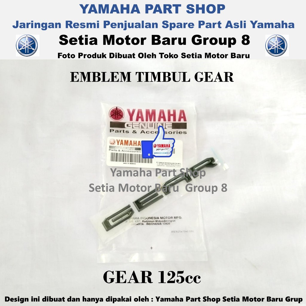 Emblem Stiker Timbul Logo Gear 125 Asli Yamaha