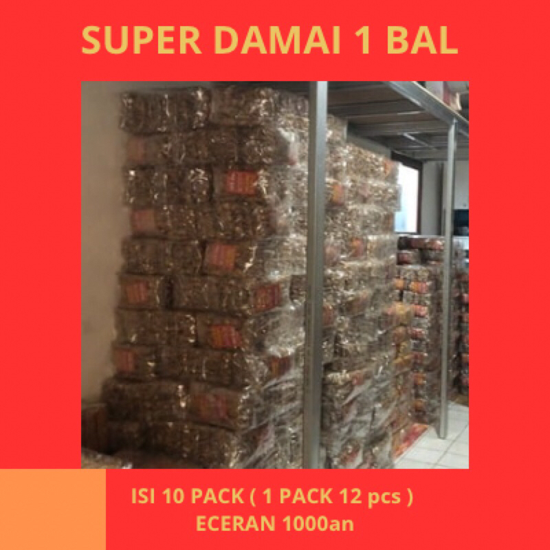 

Cemilan Eceran 1000an SUPER DAMAI snack 1 Bal