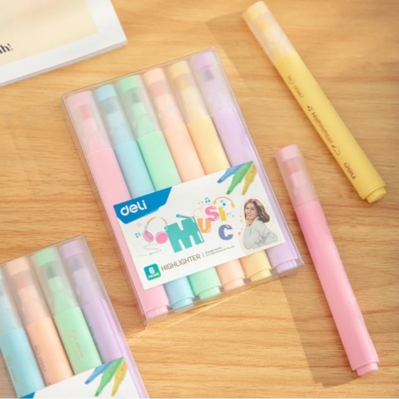 

Highlighter Deli Set CU-347 Pastel Isi 6