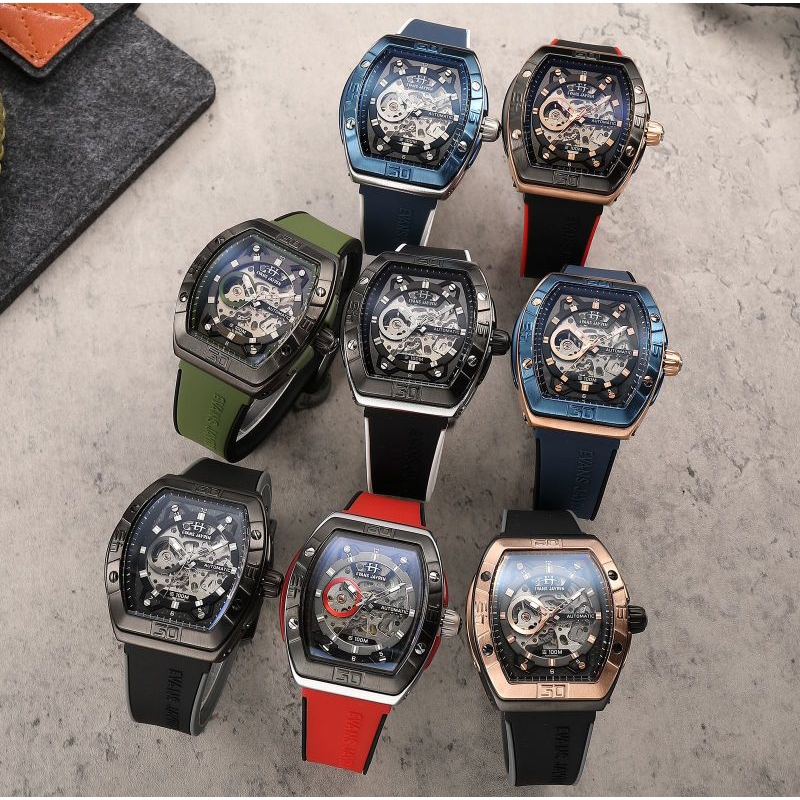 BIG PROMO  JAM TANGAN PRIA EVANS JAYDEN SERI EJ 9563 AD RUBBER PREMIUM BERGARANSI MESIN