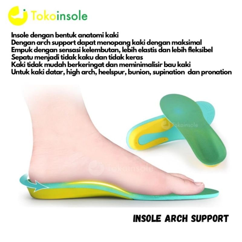 Insole Kaki Datar/Insole Arch Support/insole sepatu olahraga/insole sepatu/alas dalam sepatu/insole