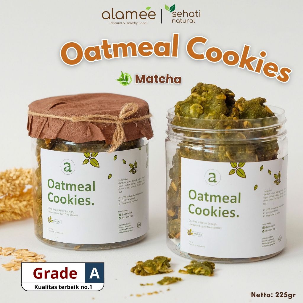 

Oatmeal Cookies Matcha Oat Snack Makanan Sehat Anak Bayi Balita Cemilan Sehat Cookie Kue Kering