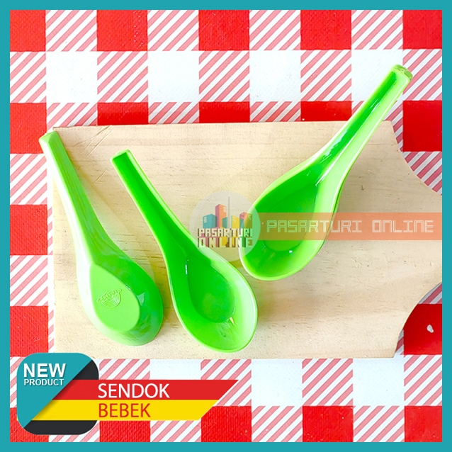 (1 LUSIN) SENDOK BEBEK PLASTIK / Sendok Soup / Sendok Kuah / Bubur