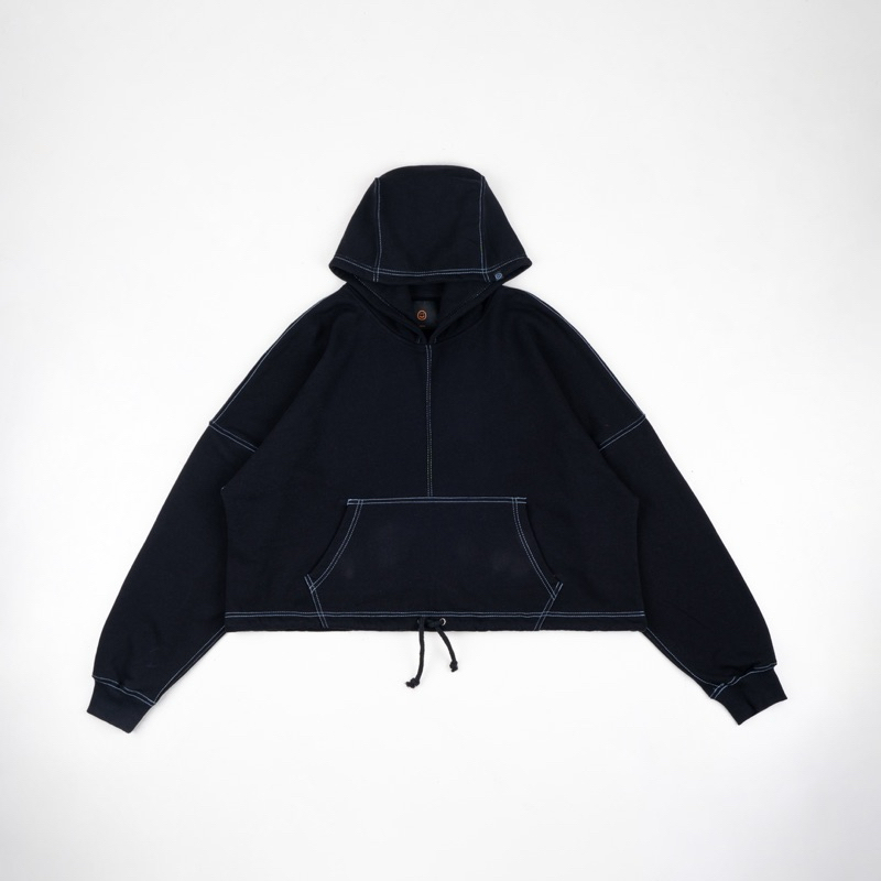 FAITH FADE Academia - Pokey Contrast Stitch Boxy Hoodie