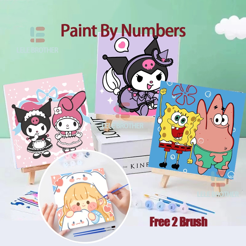 

LELE BROTHER Painting Kit Canvas DIY Kanvas Alat Lukis 20x20 With Frame Digital Painting Cartoon
