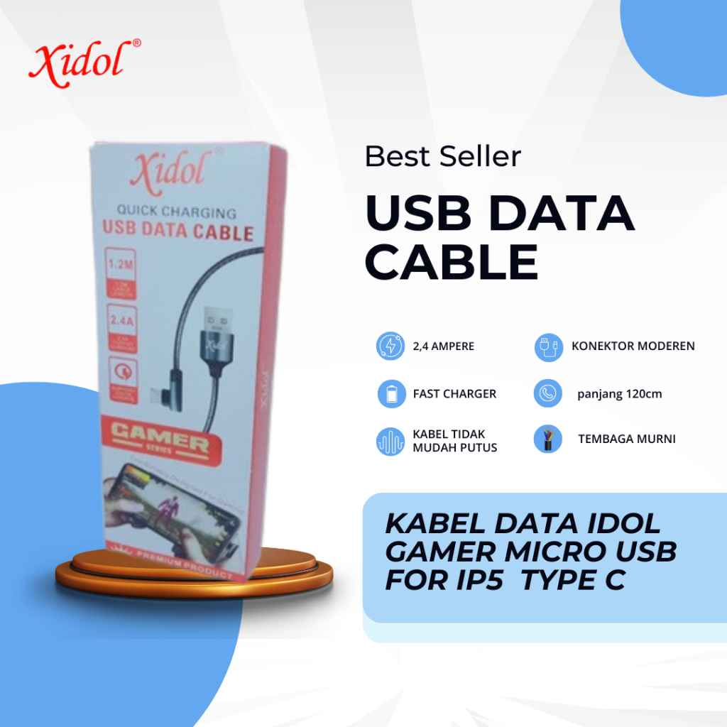 KABEL XIDOL GAMER - FOR IP5  BERGARANSI