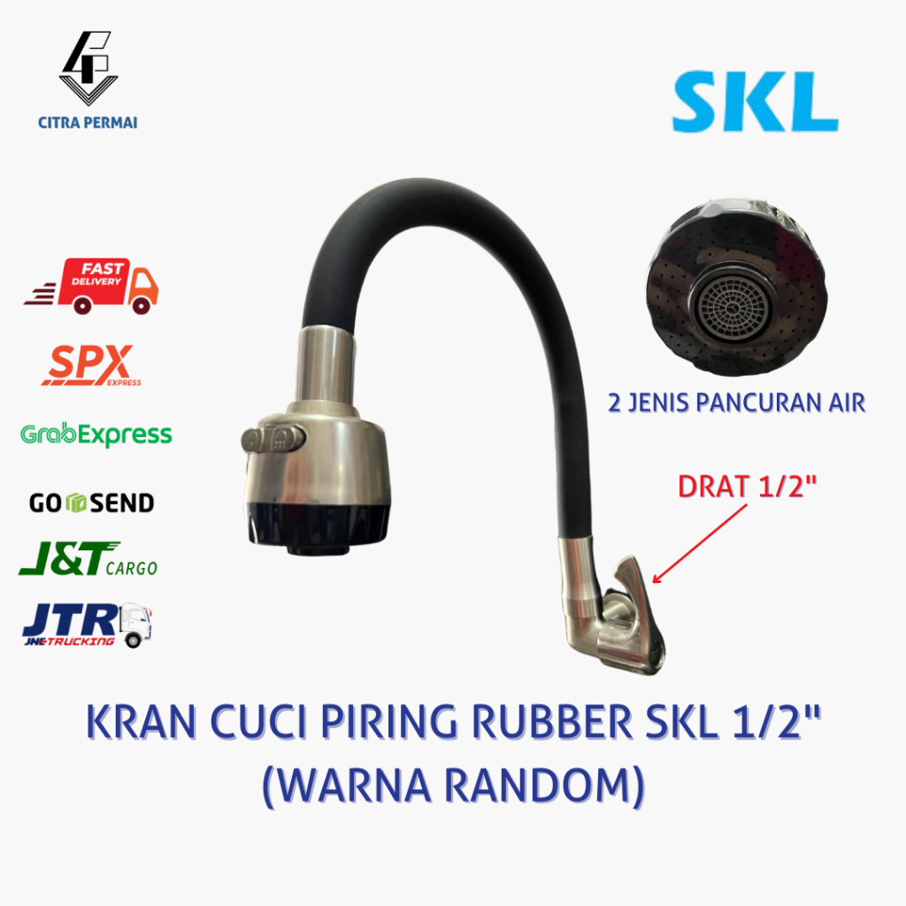 KRAN CUCI PIRING TEMBOK RUBBER SKL (DRAT 1/2")