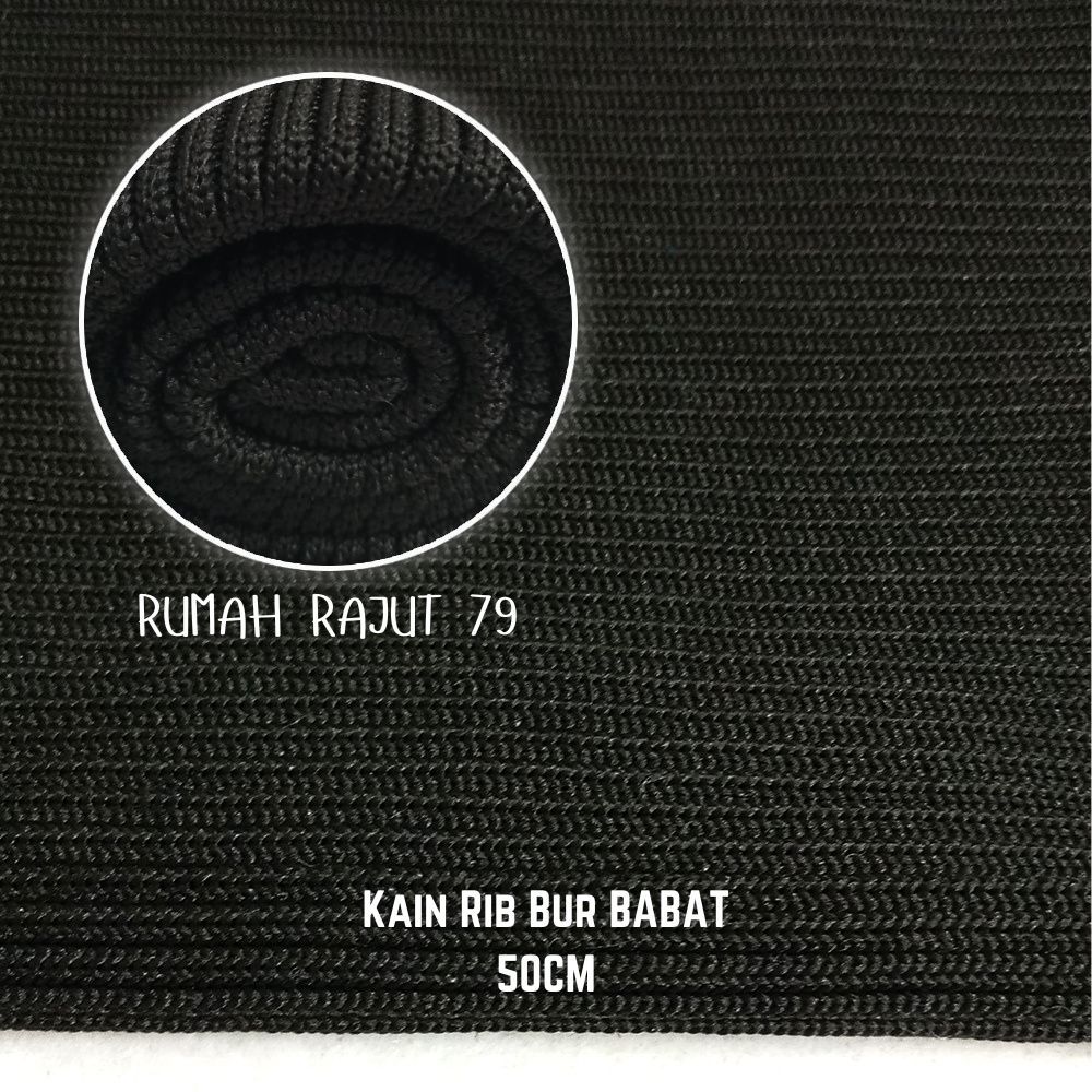 Kain Rib Bur Babat 2x1 Bahan Polyester Tebal Warna Hitam Abu Muda Navy Coklat