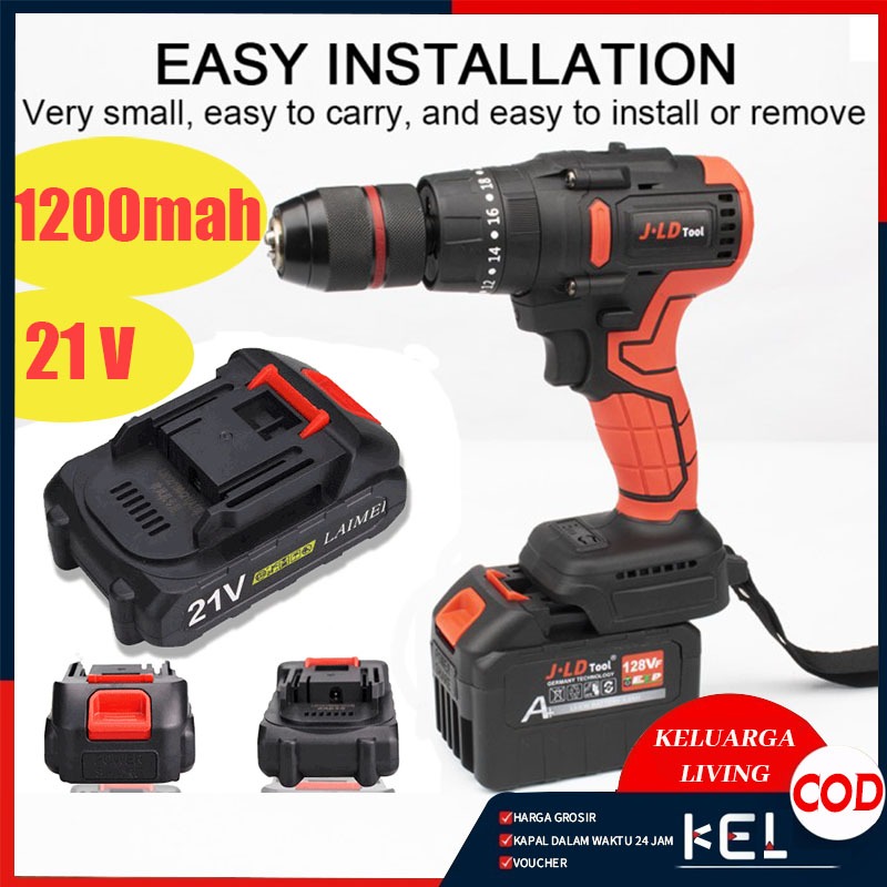 Baterai Litium Li-ion 21V Baterai Bor Elektrik Cordless Rechargeable /Makita Alat Bor Isi Ulang Char