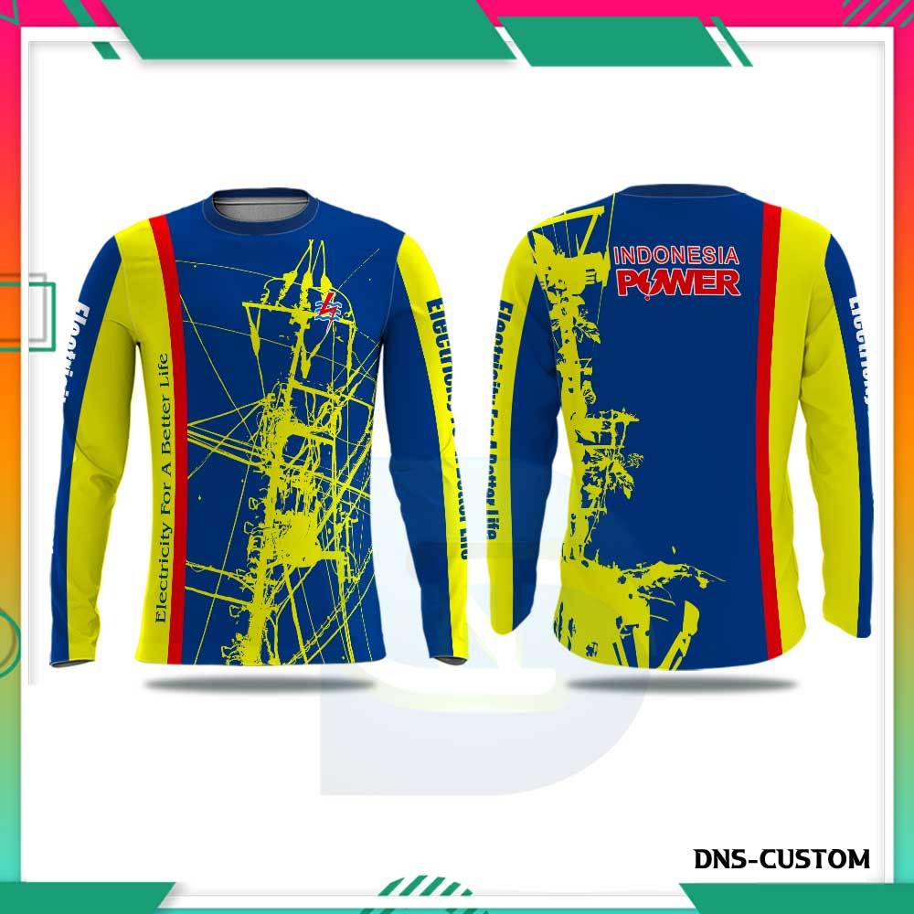 Baju Pria PLN Perusahaan Listrik Negara Fullprint Kaos Pria PLN Free Nicknames