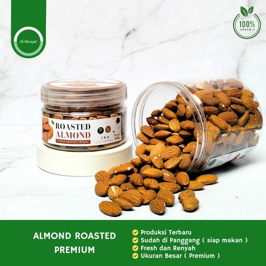 

Kacang Almond Panggang Kupas Kemasan Toples Premium Booster Asi