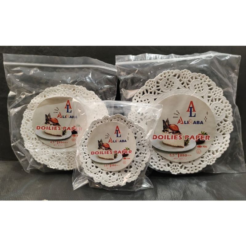 

Kertas renda/paper doilies 250pcs uk. 6,5/7,5/8,5