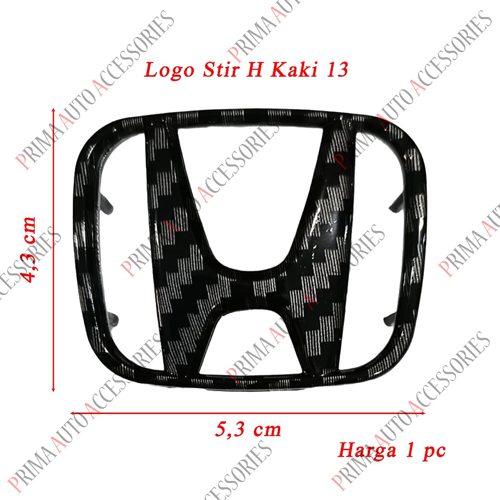 5,3 Emblem Mobil Logo stir Honda H CARBON 5,3 cm X 4,3 cm CRV Gen 2 dan Gen 3 kaki 13