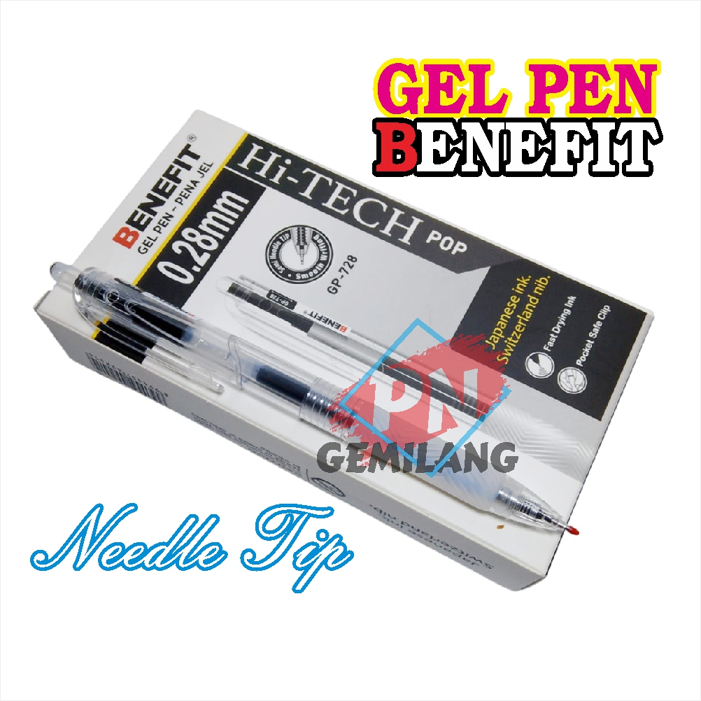 

BOLPOIN PULPEN BENEFIT Gel Pen 0.28mm GP 728 Harga 3 pcs