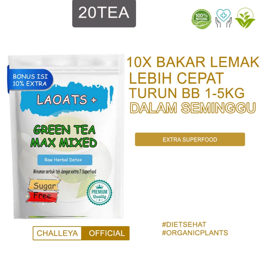 Teh Hijau Thailand Pelangsing Penurun Berat Badan Minuman Diet Slimming Tea Detox Pelangsing Badan A