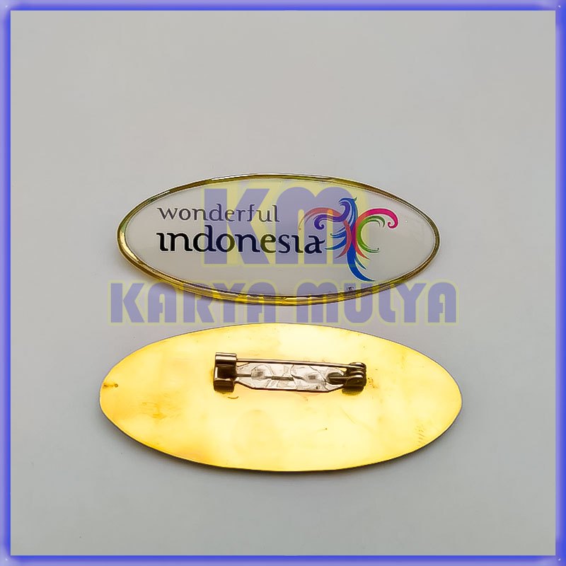 Pin Logo Wonderful Indonesia Oval Murah Pin Bros Pesona Indonesia - Karya Mulya