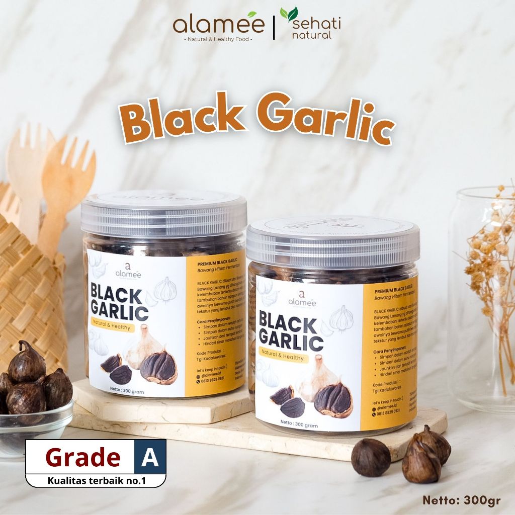 

Bawang Hitam Black Garlic Herbal Premium 300gr Tunggal Lanang Natural Non Msg Aman Tanpa Pengawet