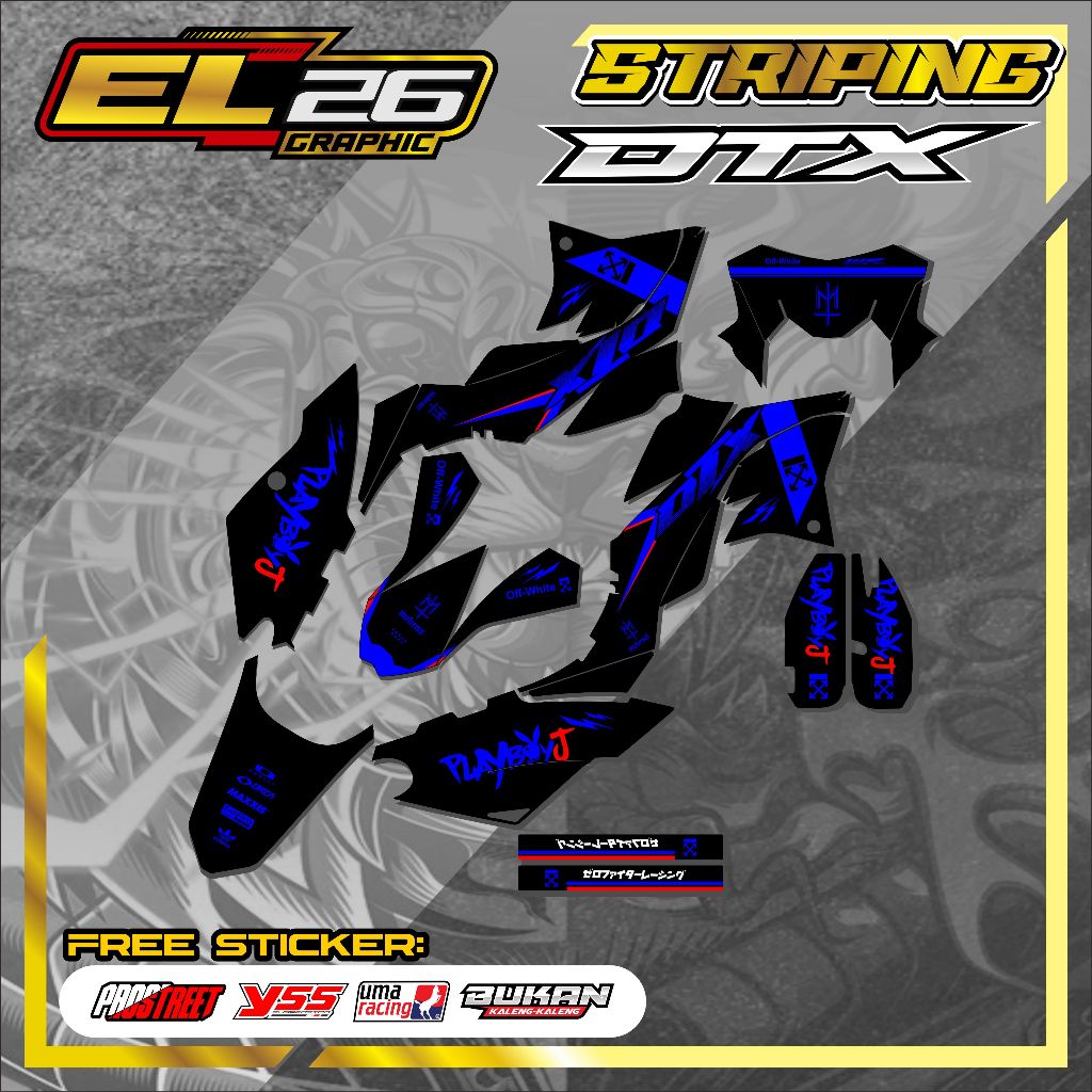 457 DECAL STICKER KAWASAKI DTX - DECAL KAWASAKI DTX MOTIF MATERNAL