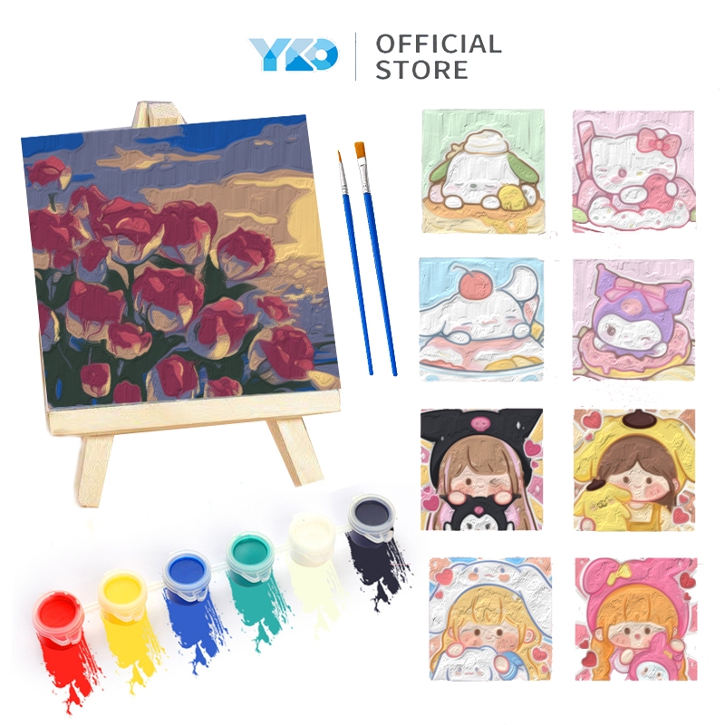 

YKO Paint By Number DIY Painting Kit 20x20cm Kit Kartun Canvas Paint By Number Digital Melukis