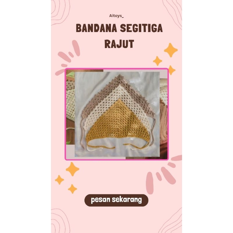 [READY] bandana segitiga rajut /Headband segitiga /rajut