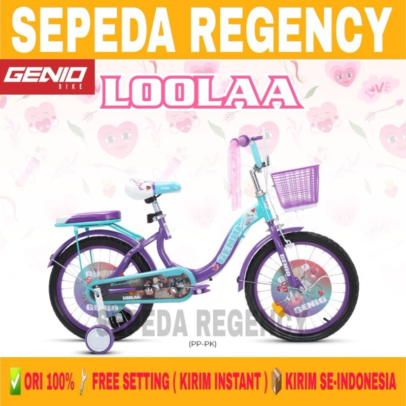 Sepeda Anak Perempuan GENIO LOOLAA Keranjang By UNITED BIKE
