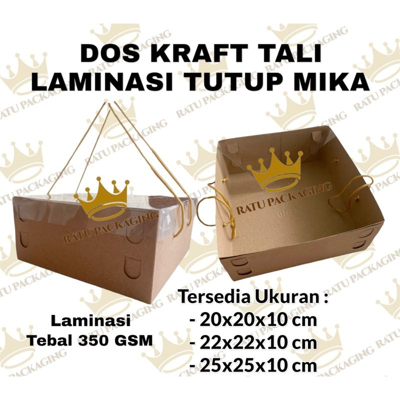 

[10PCS] RATU | DOS KRAFT LAMINASI TALI TUTUP MIKA TINGGI 10CM / kardus box souvenir hampers