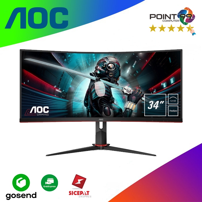 Monitor Gaming Ultrawide LED AOC CU34G3S 34" Curve 165hz WQHD VA 1ms