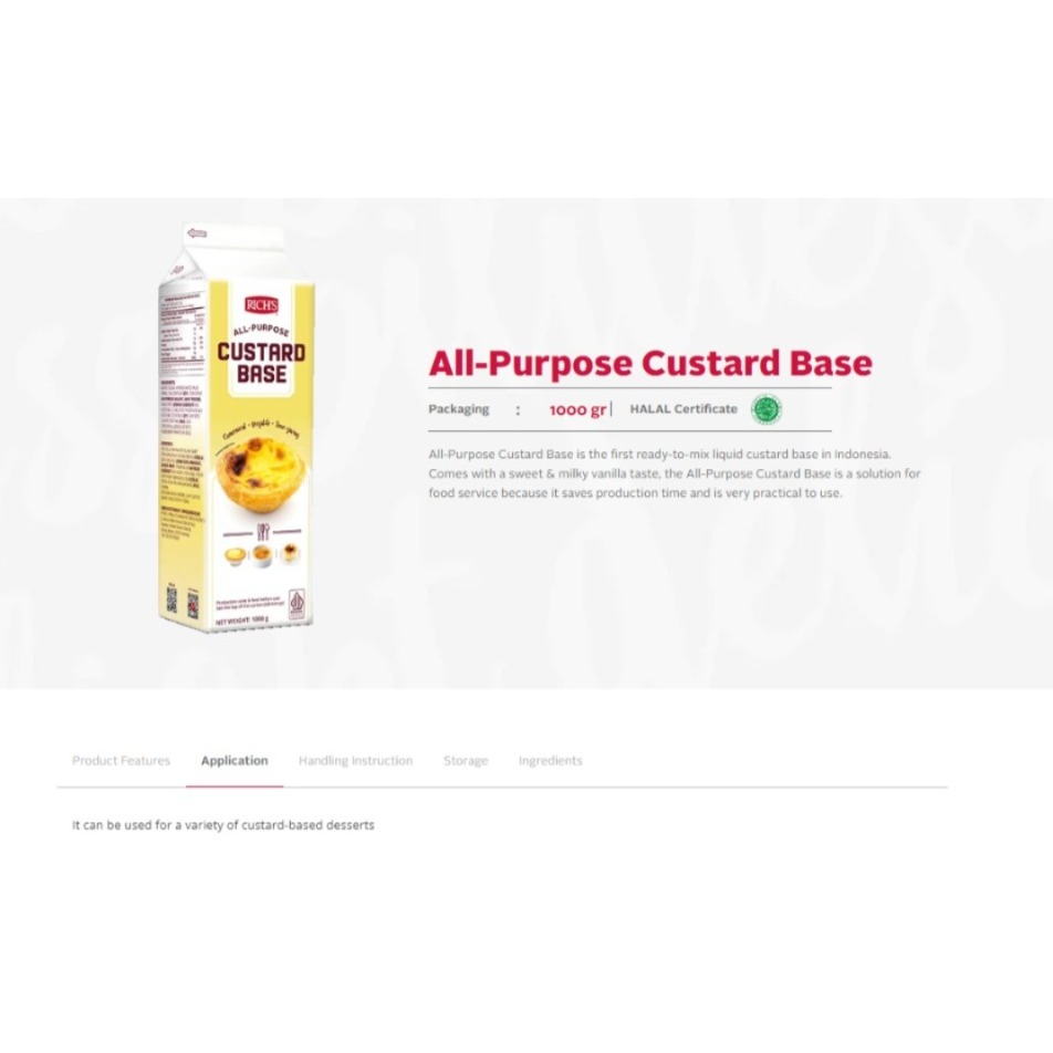 

Rich's All-Purpose Custard Base 1kg ( 1DUS )