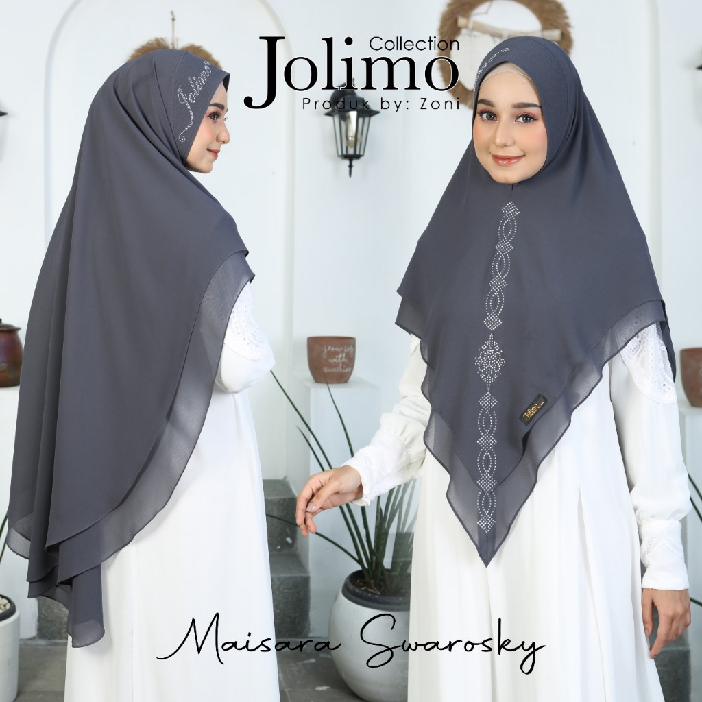 Khimar Syar'i Ceruty Maisara Swarovski – 2 Layer Premium Pet Antem | Hijab Syar'i Wanita Kekinian