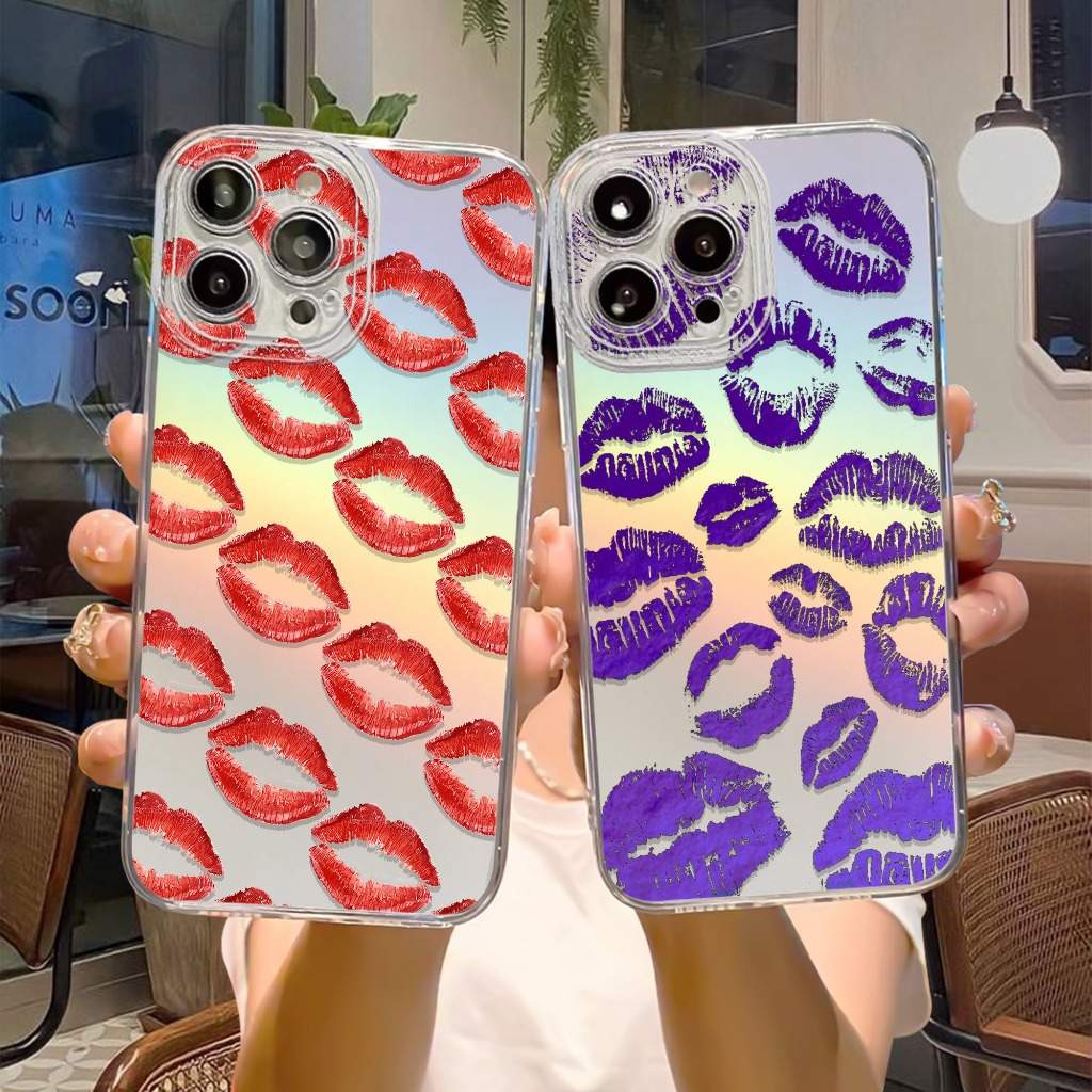 Case Hologram OPPO A5S A11K A12 A7 A15 A15S A57 A77S A58 4G Motif ( KISS ) Softcase Hologram Bening 