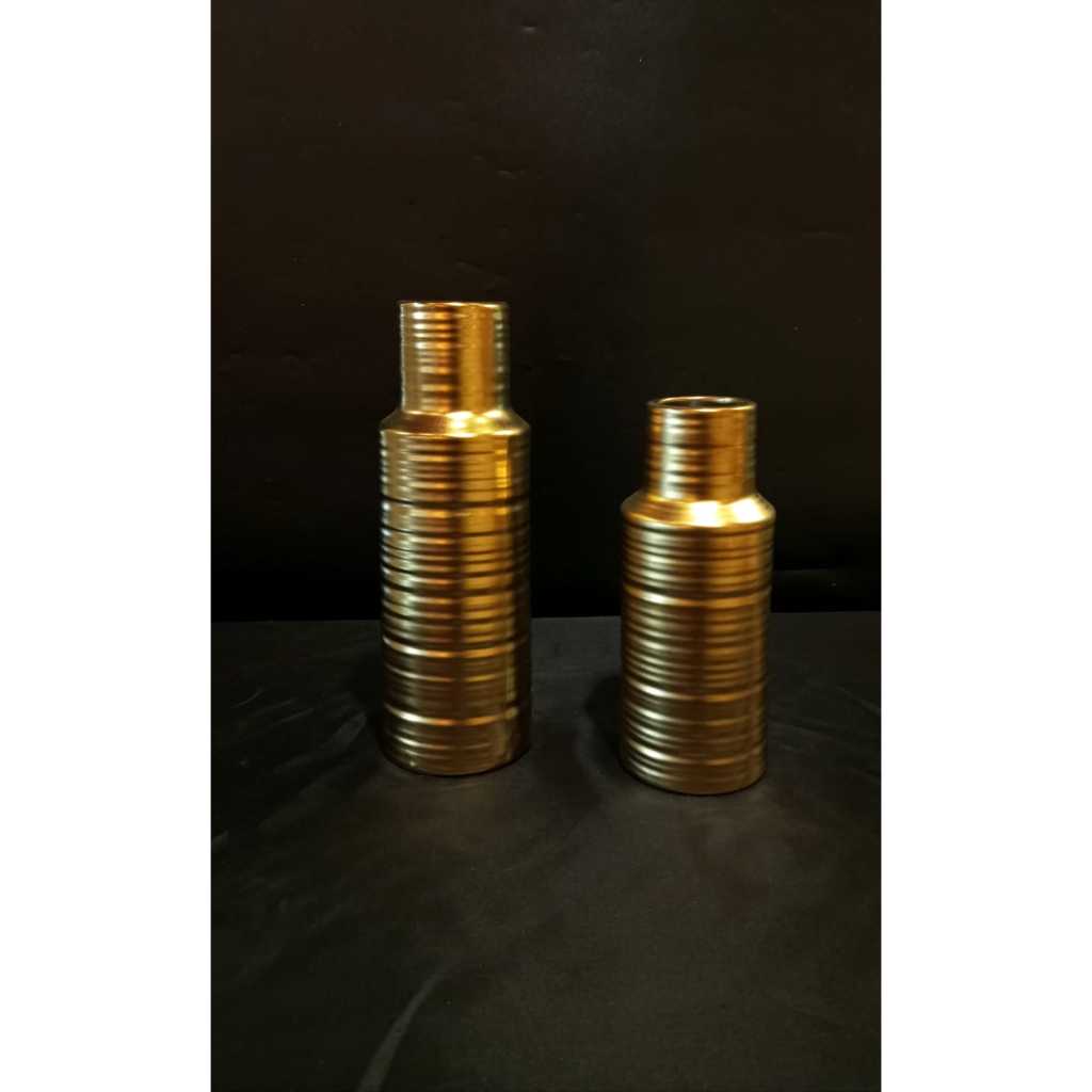 Vas Bunga Tabung Gold Alloy