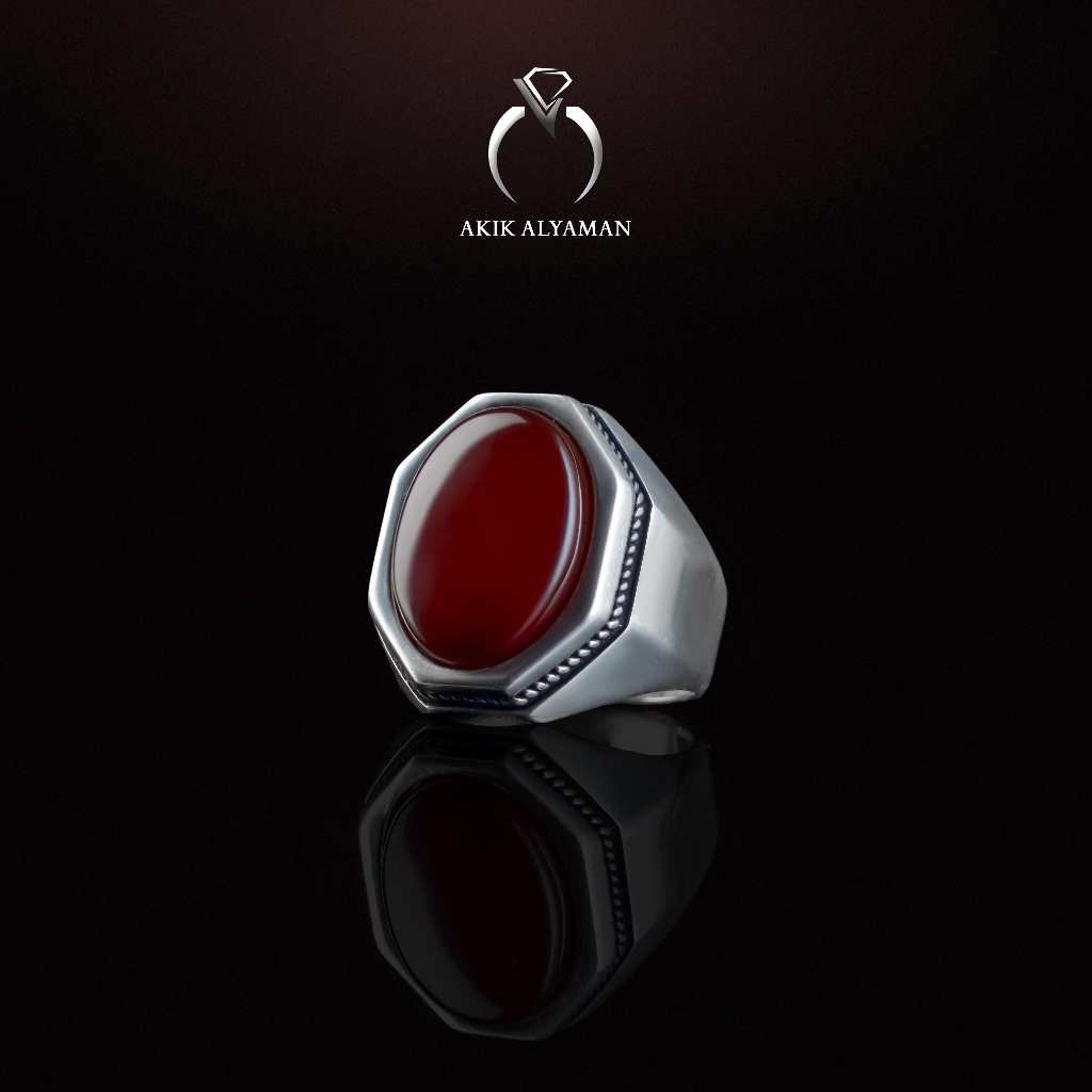 Cincin Batu akik Yaman Kabdi dengan Ring Perak Original Yemen