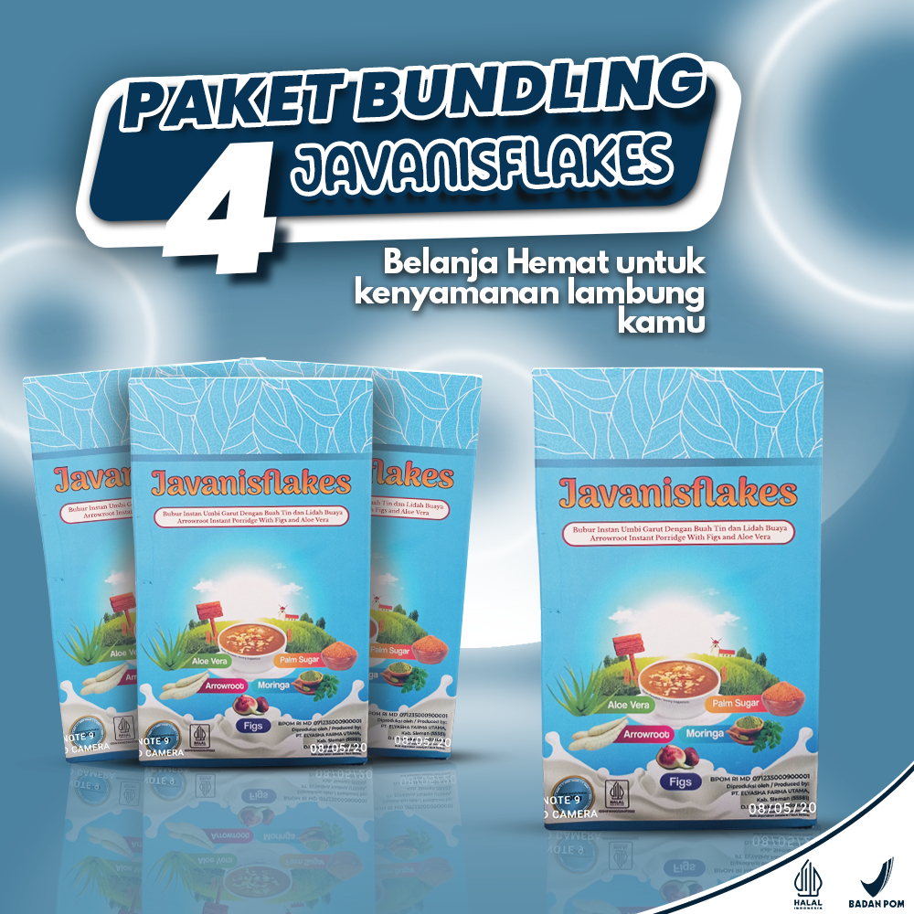 

4 Box Javanisflakes Sereal Gerd Asam Lambung Maag Kronis Ampuh Umbi Pati Garut Asli BPOM