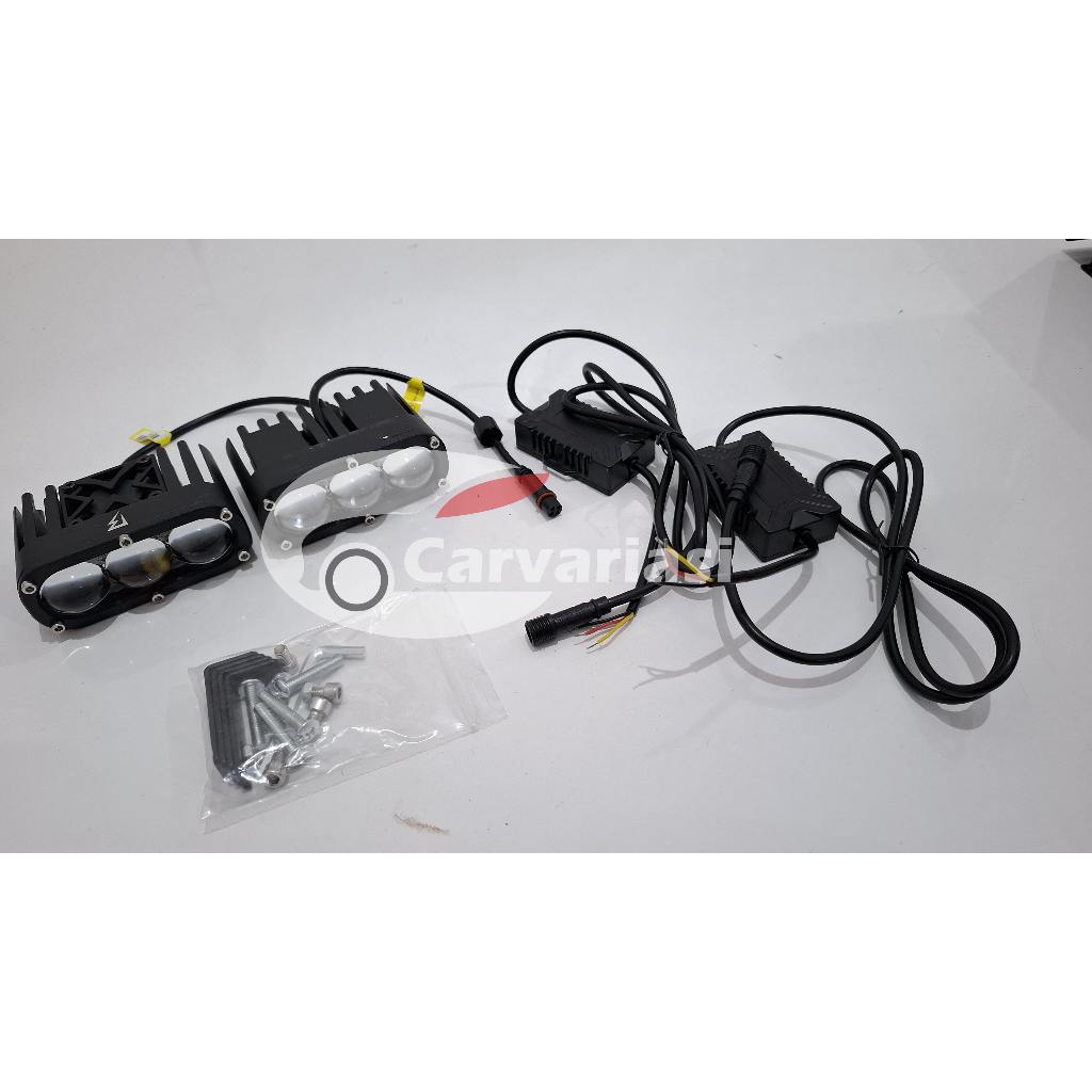 Mini Projie BW-CVF3 Lampu Tembak Mobil Motor LED Mini Projie 3 Mata Fan