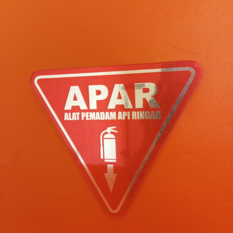 Akrilik Segitiga Apar Mini, Akrilik Tanda Apar, Akrilik Signage