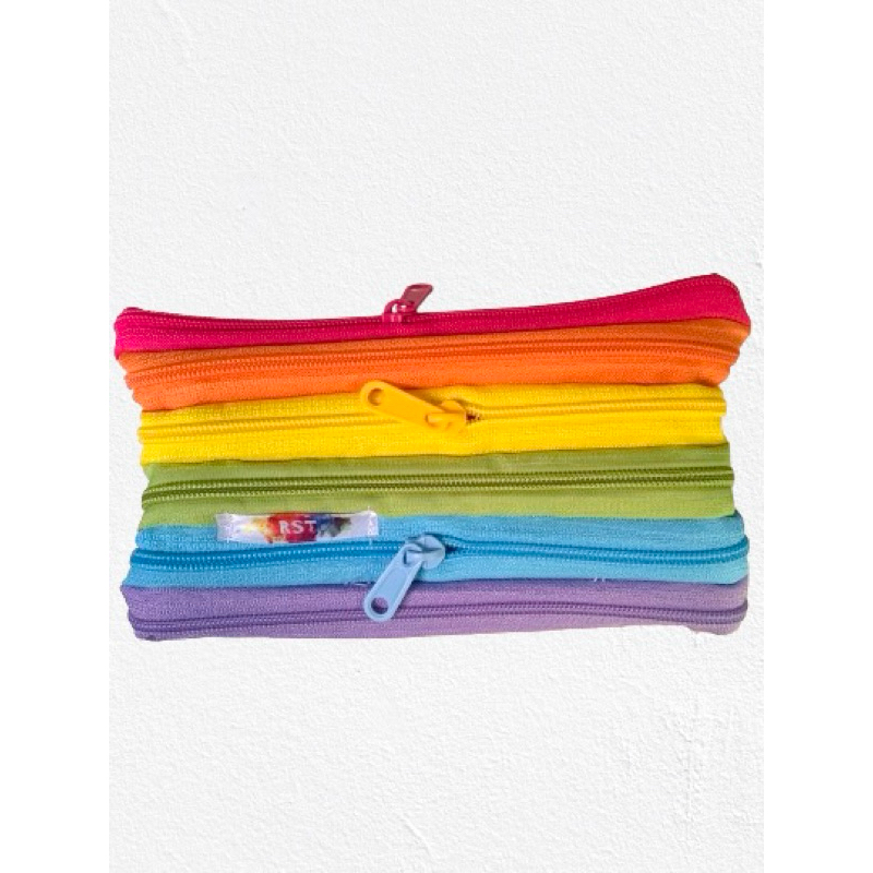 

RAINBOW 002- Tempat Pensil/ Pouch make up Resleting aesthetic 12x21