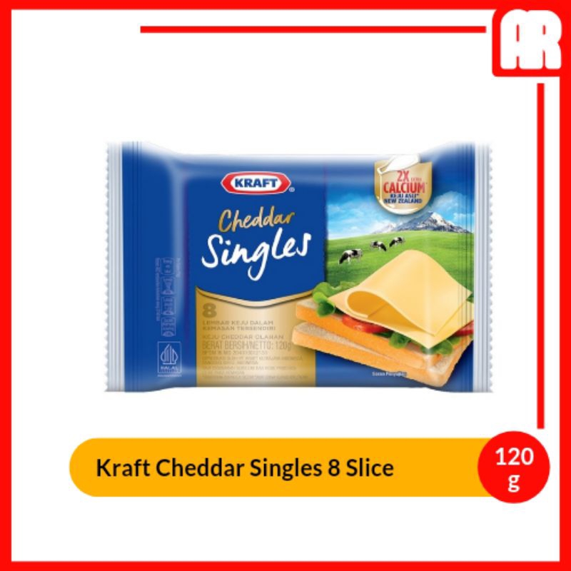 

Kraft Keju Cheddar Singles 8 Slice 120g - Keju lembaran | AR Ostore